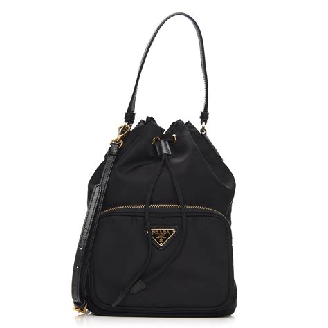 prada saffiano tessuto nylon mini bucket crossbody bag nero black|PRADA Saffiano Tessuto Nylon Mini Bucket Crossbody Bag .